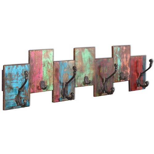 Decoshop26 Porte-manteau bois mural - Multicolore
