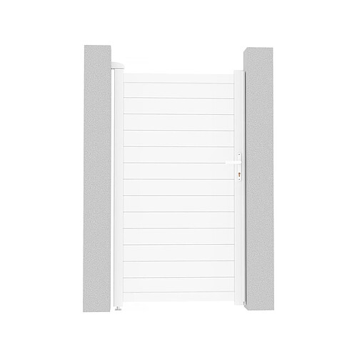 Habitat Et Jardin Portillon aluminium Eric - 101.2 x 180.9 cm - Blanc
