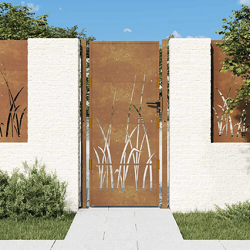 vidaXL Portail de jardin acier corten - 105x205 cm