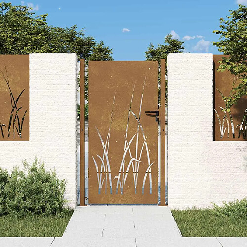 vidaXL Portail jardin - Acier corten