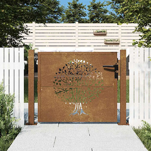vidaXL Portail de jardin acier corten