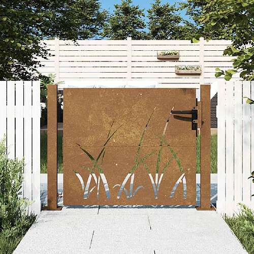 vidaXL Portail 105x105 cm acier corten