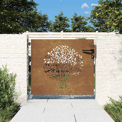 vidaXL Portail 85x75 cm acier corten
