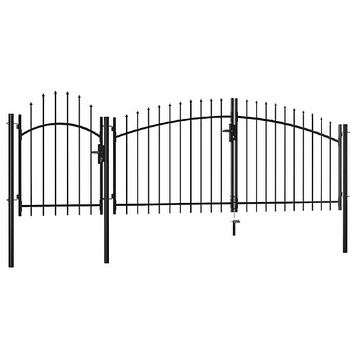 VIDAXL Portail de jardin acier noir 2,25 x 4 m