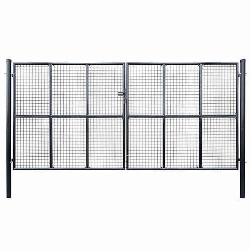 vidaXL Portail maille jardin - Acier galvanisé - 415 x 225 cm