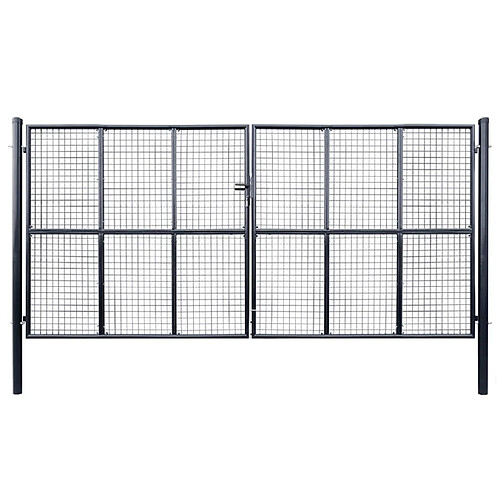VIDAXL Portail en maille de jardin galvanisé 400x200 cm
