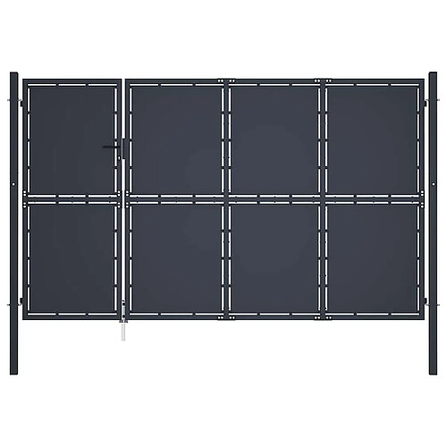 vidaXL Portail de jardin en acier 350 x 175 cm - Anthracite