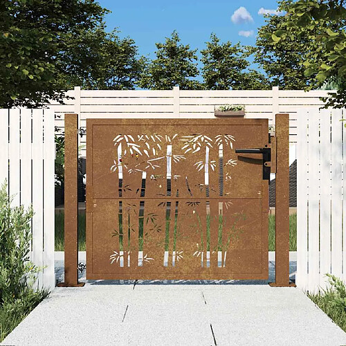 vidaXL Portail de jardin acier corten - 105x80 cm