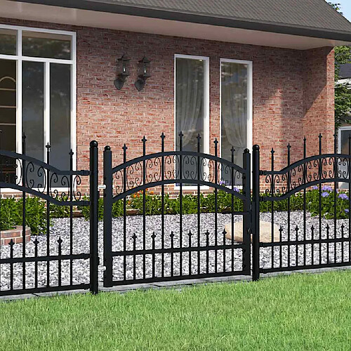 vidaXL Portail avec sommet de lance 103x120 cm Noir