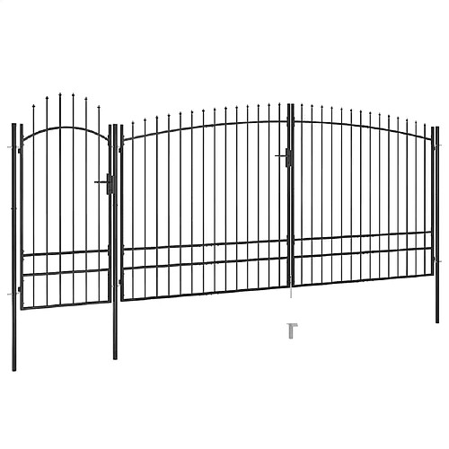 vidaXL Portail de jardin dessus lance 5x2,45m