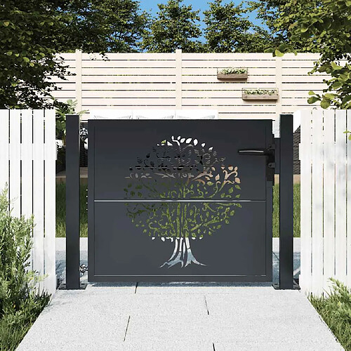 vidaXL Portail de jardin - Acier - 105 x 105 cm