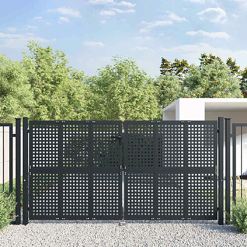 vidaXL Portail de jardin - Anthracite
