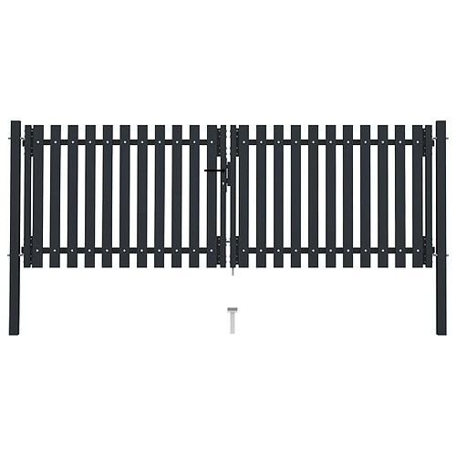 vidaXL Portail de clôture double porte 306x150 cm - Anthracite