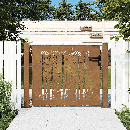 vidaXL Portail de jardin acier corten 105 x 105 cm