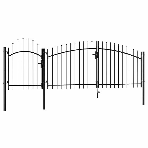 vidaXL Portail noir 1,5x4 m acier