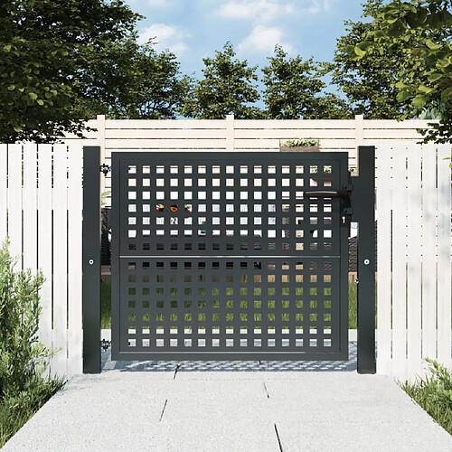vidaXL Portail de jardin acier 105 x 125 cm - Anthracite