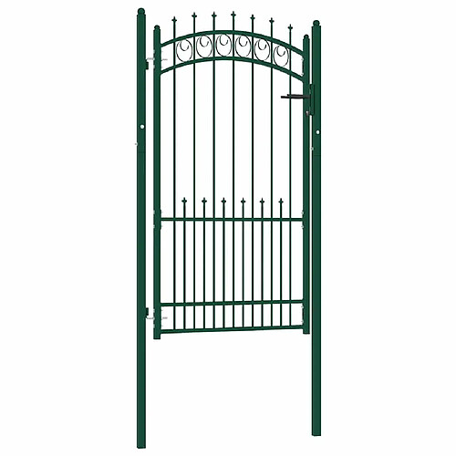 vidaXL Portail de clôture avec pointes 100x175 cm vert