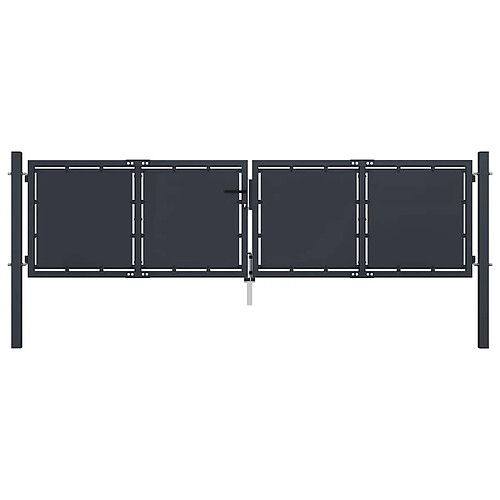 vidaXL Portail de jardin acier 300x100 cm anthracite