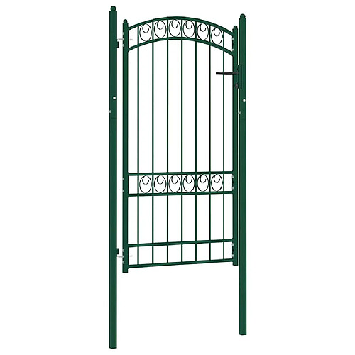vidaXL Portail clôture dessus arqué 100x175 cm - Vert