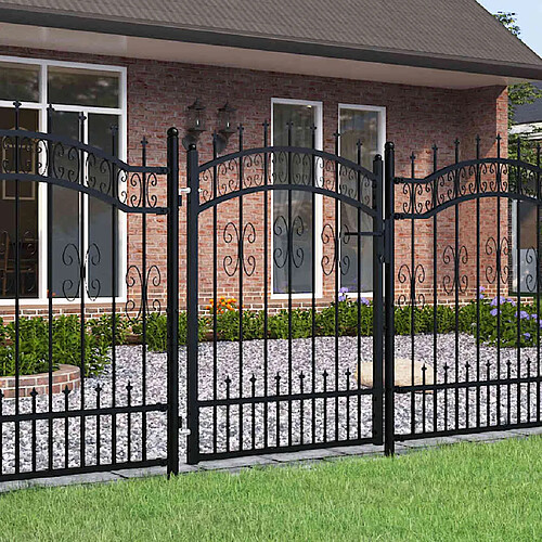 VIDAXL Portail de jardin sommet lance - Noir
