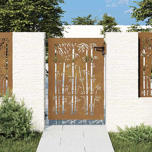 vidaXL Portail de jardin 85x125 cm - Acier corten