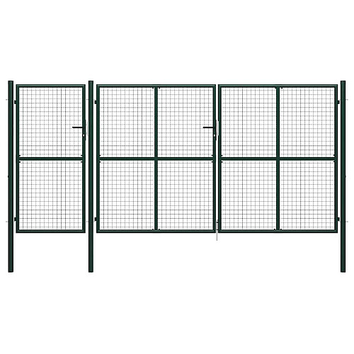 vidaXL Portail de jardin 400x150 cm - Vert