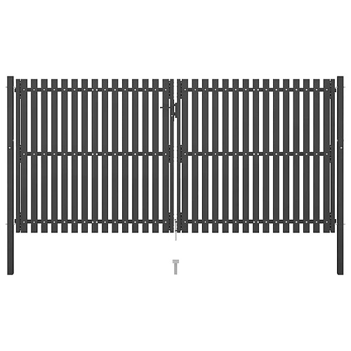 vidaXL Portail clôture jardin acier 4x2,25 m Anthracite