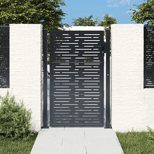 vidaXL Portail de jardin 105x155 cm - Anthracite