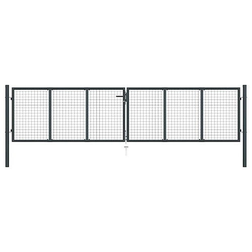 vidaXL Portail de jardin - Gris anthracite