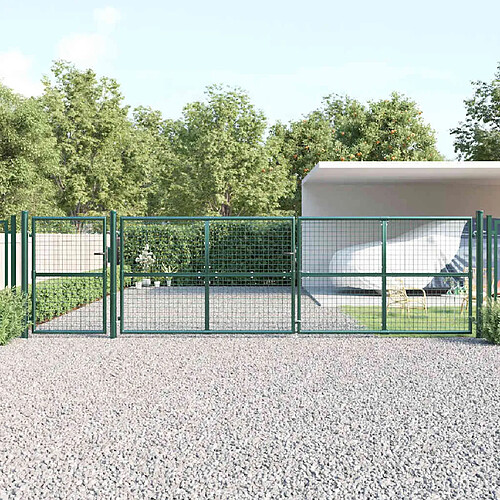 vidaXL Portal de jardin maille acier 500 x 175 cm - Vert