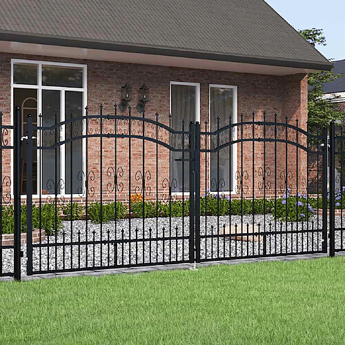 vidaXL Portail lance noir 305x173 cm