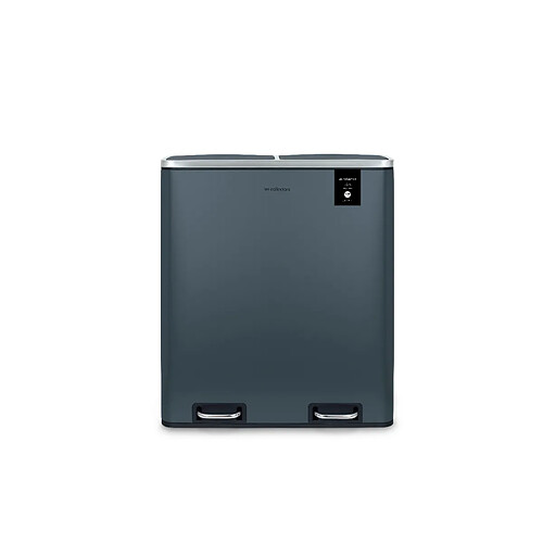 Les Collectors Poubelle de tri à pédale 2 x 30L, blue grey edition - N°906