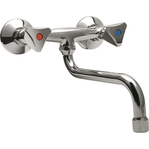 Robinet mural Tecuro - 200 mm - Laiton chromé