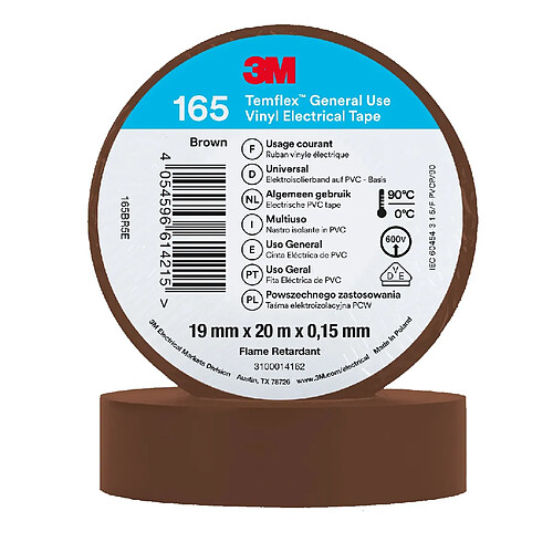 3m Ruban adhésif PVC Temflex 165 - Marron