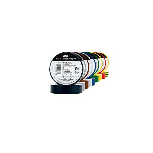 3m Ruban adhésif électrique PVC Temflex 155 - Blanc