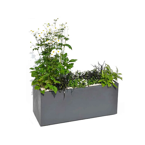 EDA Plastiques EDA Jardinière Volcania - Gris Anthracite