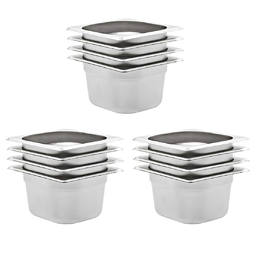 vidaXL Récipients Gastronorm Acier Inox