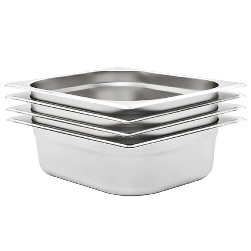 VIDAXL Gastronorm 4 pcs GN 1/2 100 mm