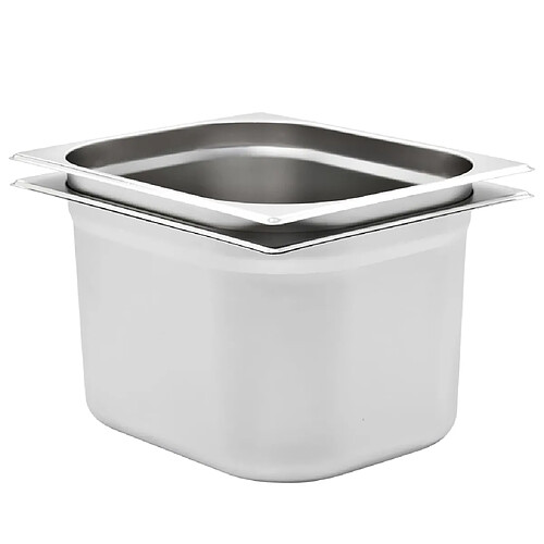 VIDAXL Gastronorm 2 pcs GN 1/2 200 mm
