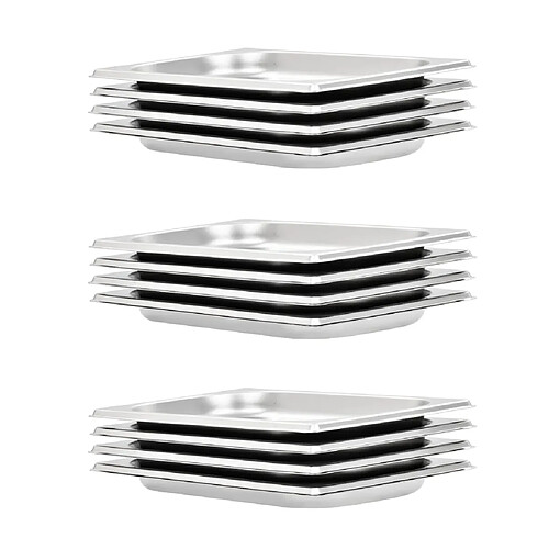 vidaXL Récipients Gastronorm 12 pcs
