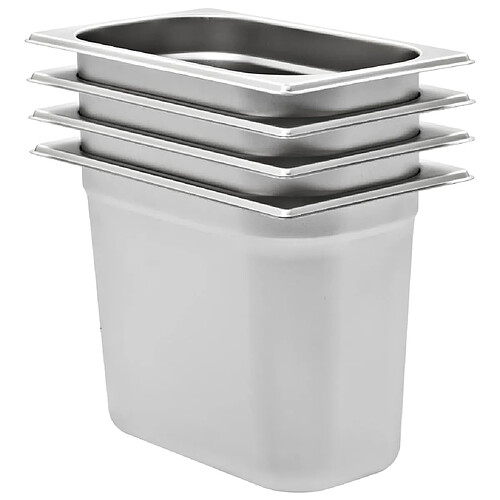 VIDAXL Gastronorm 4 pcs GN 1/4 200 mm