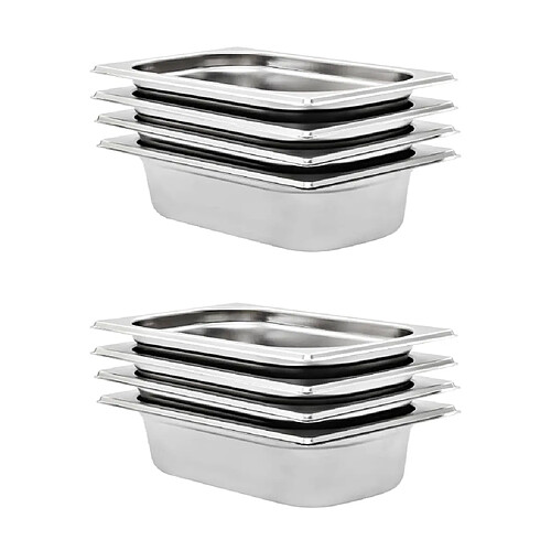 vidaXL Récipients Gastronorm 8 pcs GN 1/4 65 mm