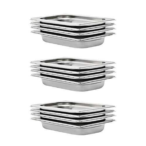 vidaXL Récipients Gastronorm 12 pcs GN 1/4 40 mm