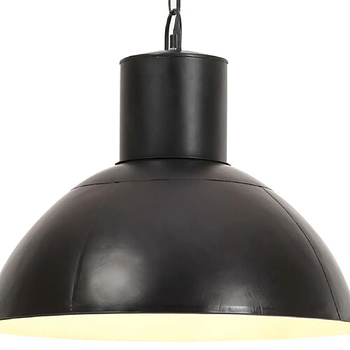 vidaXL Lampe suspendue - Noir Rond