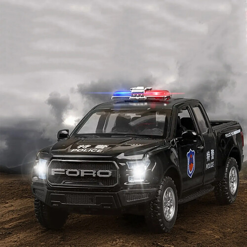Voiture de police pick-up 1/32 - Noir