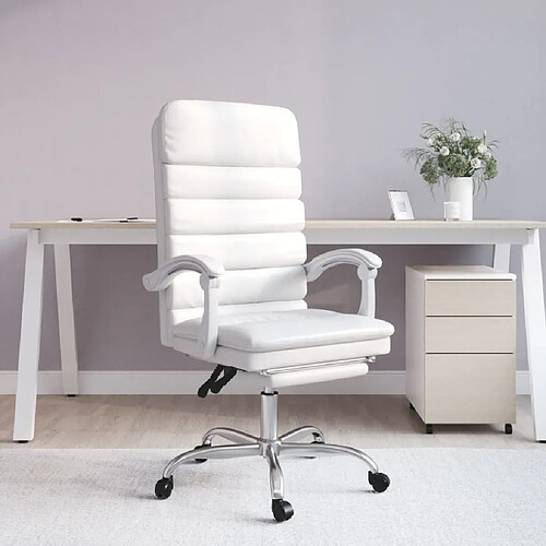vidaXL Fauteuil de bureau inclinable - Blanc