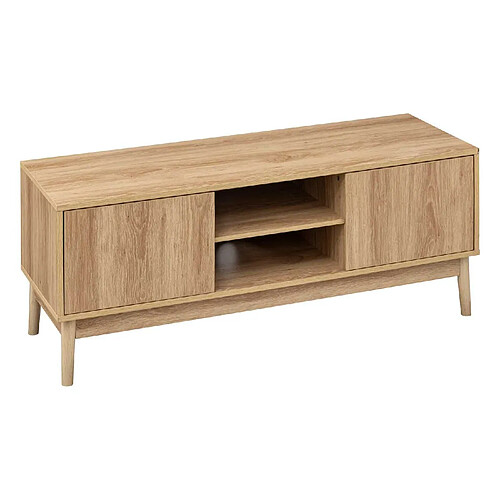 Five Simply Smart Meuble TV Liam 2 portes et 2 niches - Marron