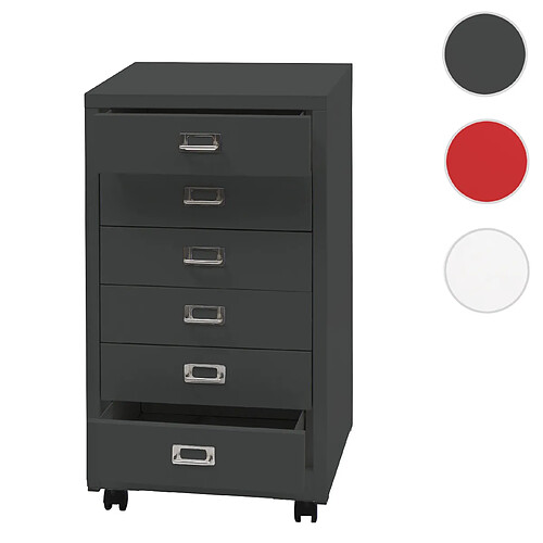 Mendler Caisson de bureau à roulettes - Gris foncé