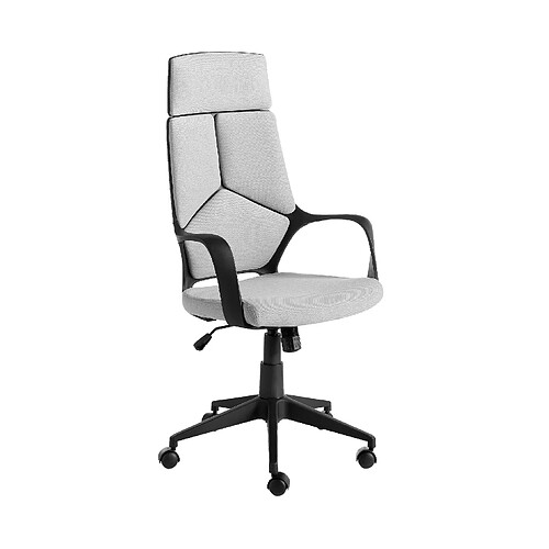 Angel Cerda Fauteuil de bureau pivotante en tissu gris clair et pvc noir