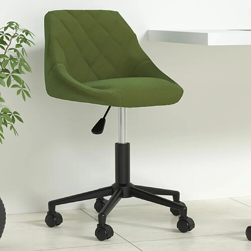 vidaXL Chaise pivotante de bureau vert clair velours